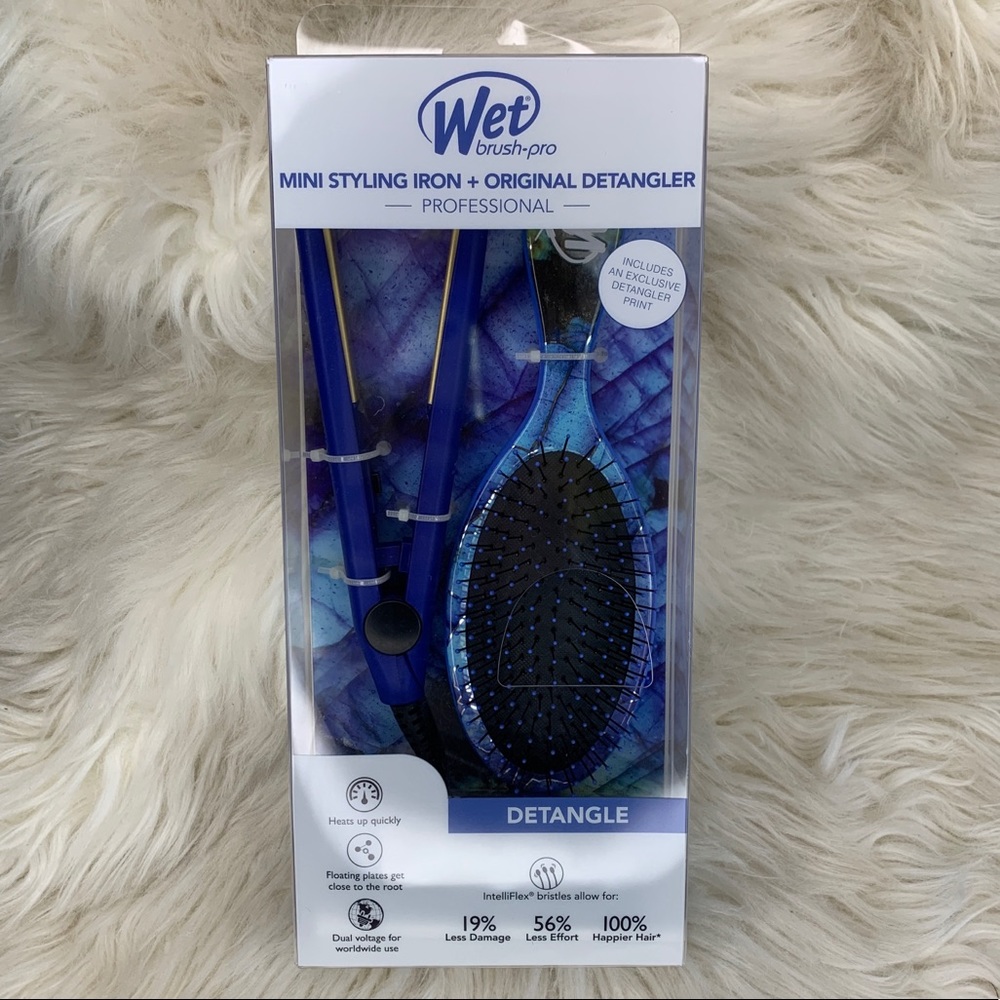 Wet Brush Pro Mini Styling Iron and Detangler Set